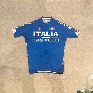 Blue white and red racer shirt size large men’s